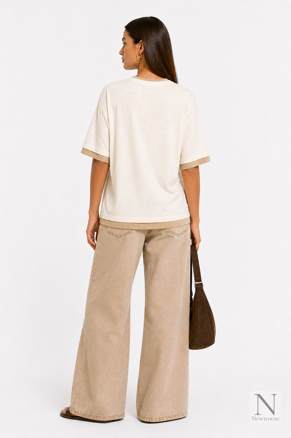 Aya Muse Double Layer T-Shirt — Khaki