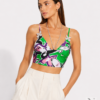 Area NYC Butterfly Printed Cami Top — Green Multi