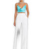 Alex Perry Bikini Cowl Drape Crop Top — Aquamarine