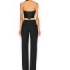Area NYC Embroidered Crystal Cup Draped Bustier — Black