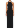 Monot Drawstring Halterneck Cut Out Dress — Black