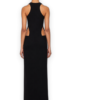 Monot Drawstring Halterneck Cut Out Dress — Black