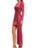 Alex Perry Long Sleeve Twist Mini Dress — Garnet Rose