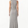 Atlein Sleeveless Bias Long Dress — Grey