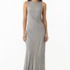 Atlein Sleeveless Bias Long Dress — Grey