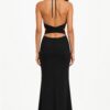 Monot Halterneck Diamond Cut Out Dress — Black