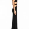 Monot Halterneck Diamond Cut Out Dress — Black