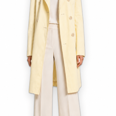 Christopher Esber Cotton Button Long Jacket — Yellow