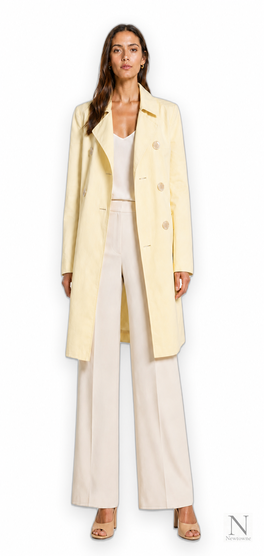 Christopher Esber Cotton Button Long Jacket — Yellow