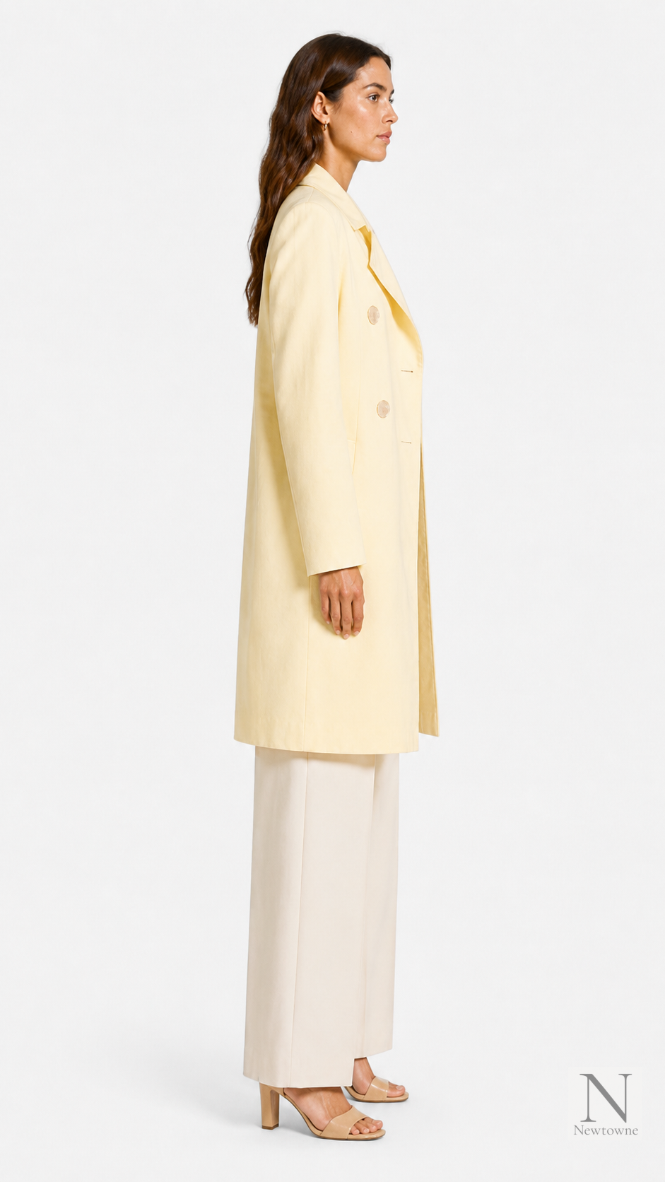Christopher Esber Cotton Button Long Jacket — Yellow