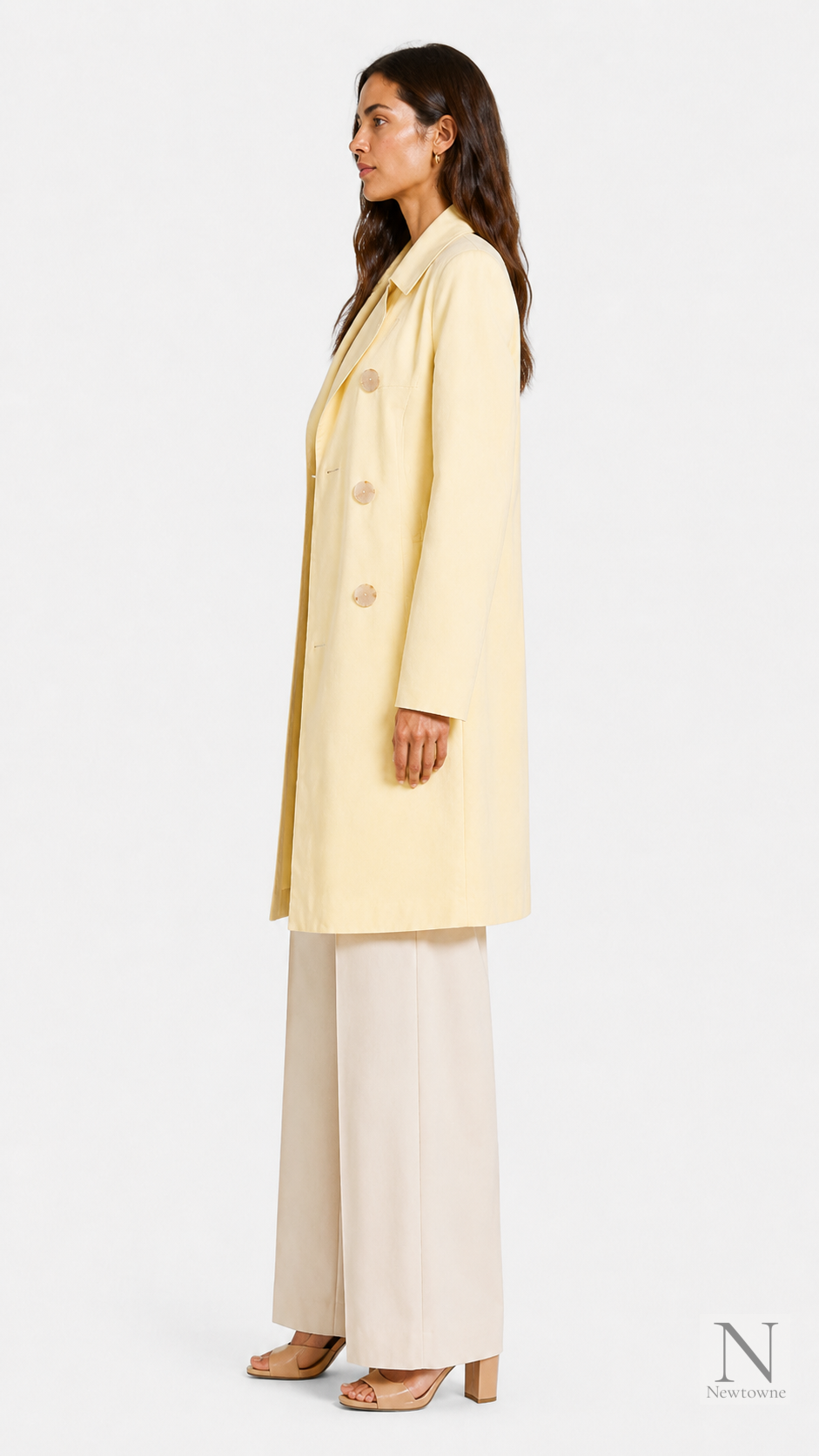 Christopher Esber Cotton Button Long Jacket — Yellow
