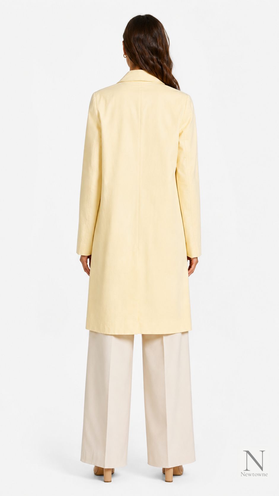 Christopher Esber Cotton Button Long Jacket — Yellow