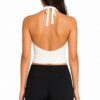 Aya Muse Knit Halter Top — Cream