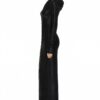 Atlein Zip Detail Hooded Ruched Gown — Black