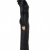 Atlein Zip Detail Hooded Ruched Gown — Black