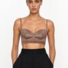 Magda Butrym Sweetheart Suede Bra Top — Brown