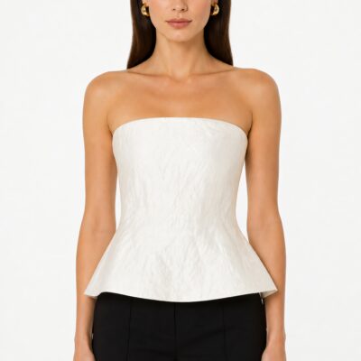 Maticevski Laure Swing Pearl Crush Top — Pearl