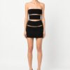 Monot Strapless Horizontal Cut Out Mini Dress — Black