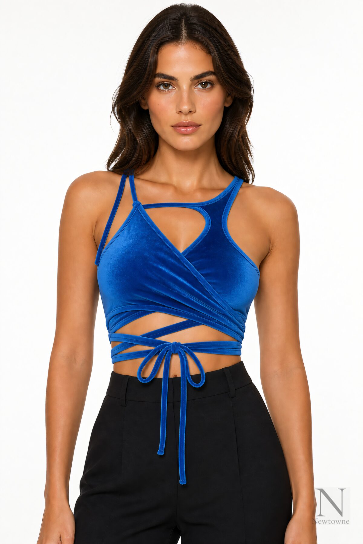 Ottolinger Velvet Lounge Bra — Blue
