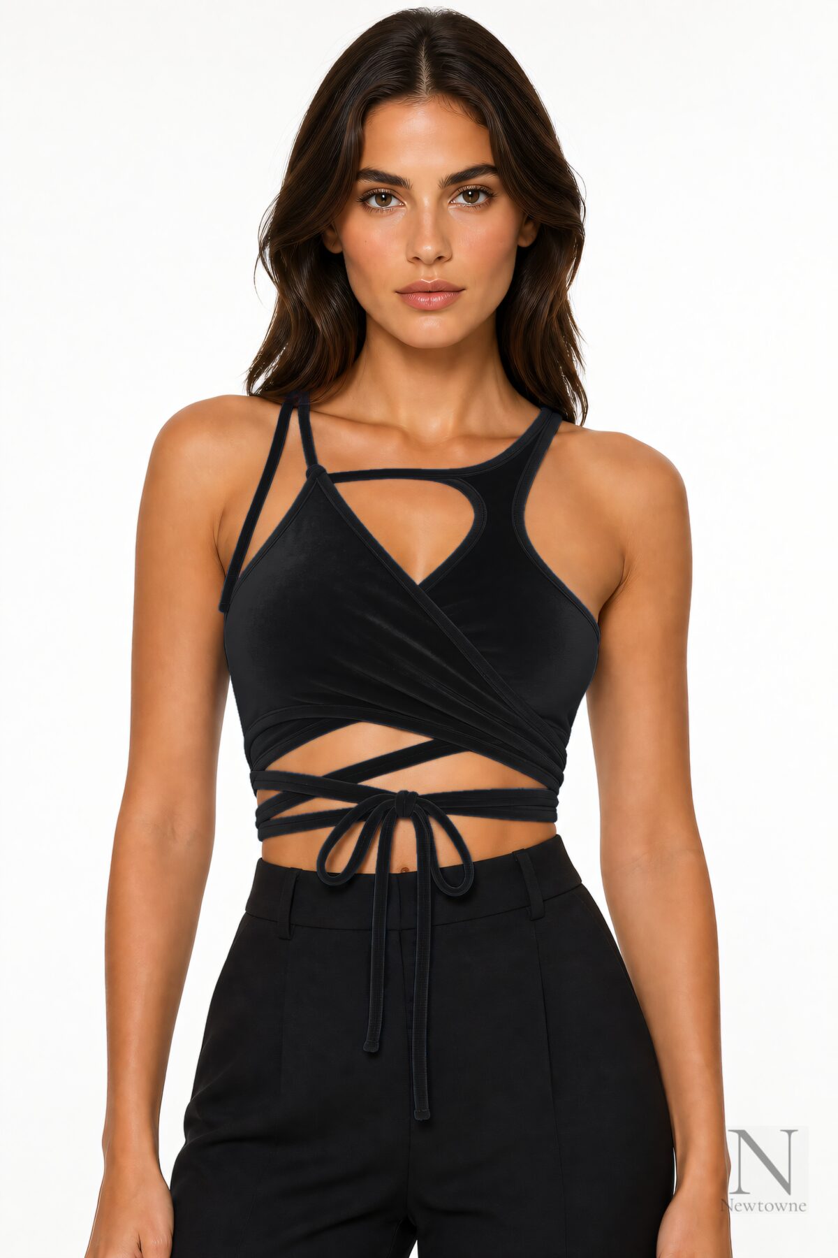 Ottolinger Velvet Lounge Bra — Black