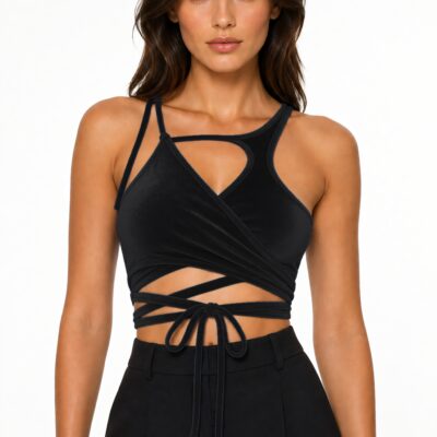 Ottolinger Velvet Lounge Bra — Black