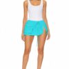 LaQuan Smith Mini Skirt with Slit — Aqua