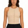 Aya Muse Button Up Tank — Beige