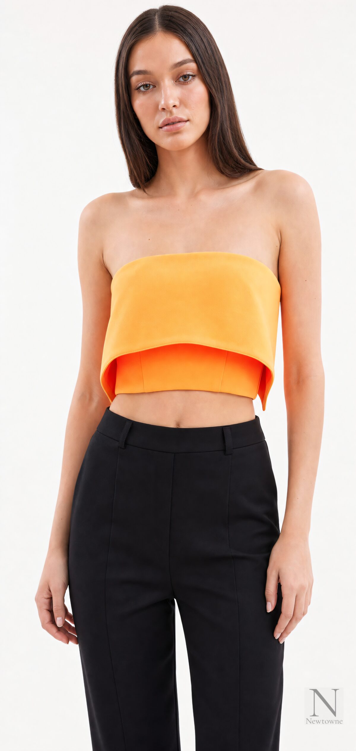 Alex Perry Zak Cuff Crop — Orange
