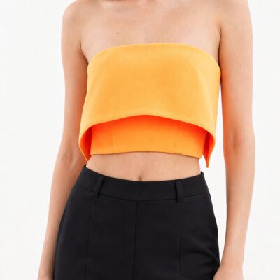 Alex Perry Zak Cuff Crop — Orange