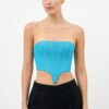 LaQuan Smith Cropped Bustier — Aqua