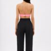 Alex Perry Tora bra top pink — back, crossed straps, two-button closure